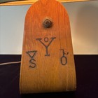 Vintage Wooden Saddle Stirrup Lamp With Western Cowboy Cattle Branding