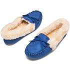 Alpine Swiss Leah Women   s Moccasin Slippers   Faux Fur Lined Slip-on House