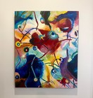 Original Abstract Painting By Amy Goy        kandinsky  Schmandinsky     36   x30    