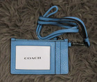 Coach Leather Zip Lanyard Card Case  pool  - Nwt  caj45 