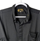 Vtg R j  Toomey Co  Mens Size 17 1 2   Black Short Sleeve Button Up Priest Usa