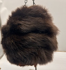 Vintage Genuine Real Fur Mink Like Hand Muff Large 13 X 11 Dark Brown