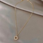 Women Necklace 18k Gold Plated Stainless Steel Chain Decor Pendant Charm Jewelry