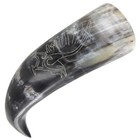Soaring Eagle Medieval Drinking Bovine Horn With Iron Stand - Viking Dining Hall