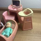 Vintage Little Tikes Dollhouse Furniture Carriage Cradle Highchair Vanity Chair