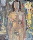 Vintage Mid-century Modern Abstract Nude  Oil Painting Of Woman 1950   s 30   