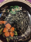 Vintage    Metal Souvenir  Florida State    Rare   Bowl   Black Gold   Map   10 
