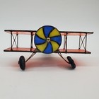 Vintage Leaded Stained Glass Bi-plane Kaleidoscope 9  X 8 
