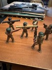 Vintage Metal Lead Figures Toy Lot Army Military Figures Tan