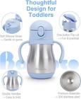 8oz Stainless Steel Toddler Straw Sippy Cup Insulated Baby Training Bottle Blue