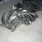 Arthur Court Aluminum Platter With Elephant Handles Oval Centerpiece Tray 24x7