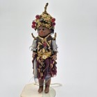Very Rare Antique Bisque Black brown Doll 4 5  Original Costume Swivel Head Cute