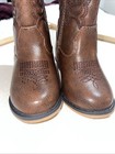 Cat   Jack Girls Toddler Size 5 Brown Faux Leather Boots Side Zip Brand New 