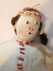 Vintage Plateau Indian 12  Doll - Beaded On Brain Tanned Hide - Clean   Nice  
