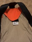 Vintage Quilomene Upland Hunting Strap Vest Made In Montana Orange Khaki Size 32