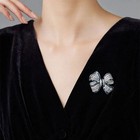Rhinestone Bow Brooch Pin - Vintage Blue Crystal Lapel Accessory For Women