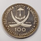 1970 Equatorial Guinea 100 Pesetas Proof  6424 Asw Goya - Km13 5 - Sku-q4009