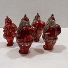 Set Of 4 Antique Santa Saint Nick Christmas Shiny Plastic Tree 3 5  Ornament