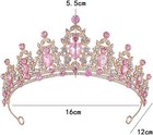 Princess Rhinestone Tiaras Sparkle Wedding Crystal Crowns Pageant Golden Pink 