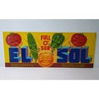 El Sol Pepper Tomatoes Cucumber Humanized Anthropomorphic Crate Label Original