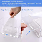 Clear Acrylic Facial Tissue Box Cover Holder With 8mm Top Lid Rectangle Napkin D