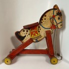 Vintage 1938 Fisher Price Wood Dobbin Horse Pull Along Toy  765