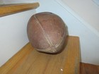 40s 50s  Antique Football Ball 10 Lace Leather Vintage