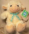 Easter Sheep Lamb Plush 15  Stuffed Animal Toy Cream Off-white W Polka Dot Bow