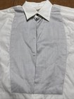 Gitman Bros Gold Tuxedo Shirt 15 5 - 33 White Gray Pique Bib Pleated French Cuff