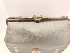 Vintage Large Distressed Leather Doctor s Bag - Antique Gladstone Style Bag
