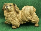 Vintage Life Size Pekingese Dog Highly Detailed Figurine 16   Epoxy Coated Resin