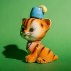 Cute  Vtg Anthropomorphic Orange Kitten Cat Hat Figurine From Japan Mcm Kitsch