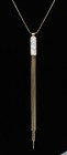 New Gold Tone Howlite Tassel Pendant Necklace  n2704