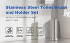 Brushed Nickel Toilet Brush And Holder Set  304 Stainless Steel Toilet Brush For