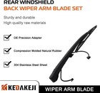 Rear Window Wiper Arm Blade Set Replacement For 2007-2013 Back Windshield Wiper