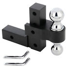 Tow Trailer Hitch Black 2 Ball Towing 2 Inch Receiver Adjustable New 2 Inch