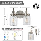 2 Lights Bathroom Vanity Light  Brushed Nickel Bathroom Light Fixtures With H   