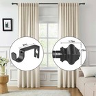 Adjustable 5 8 Inch Matte Black Window Curtain Rod 32-48 Inch With Brackets For