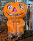 Paper Mache Style Halloween Standing Jack-o-lantern Man By Evelyn   Lou Vintage