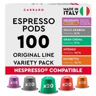Variety Pack - 100  Espresso Pods Compatible With Nespresso  Machines - Mediu   