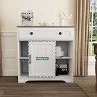 32 Inch Modern Coffee Bar Cabinet W storage Drawer   Sliding Door For Kitchen