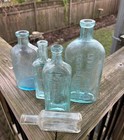 Antique Medicine   Druggist   Chemist Bottles    lot Of 5 