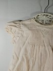 Vintage Baby Girl Pink Lace Trim Smocked Pleated Dress
