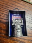 Vintage Ellis Island New York Souvenir Pewter Thimble Made In Uk Original Case