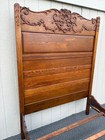 67656 Victorian Full Size Oak Bed With Intricate Carved Details