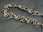Antique Solid Silver Pocket Watch Chain Hunting Acorn Oak Branch Link Dog Clip