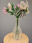 Vintage French Beaded Flower Bouquet 5 Tall Exotic Flowers 19    Pink Cream Black