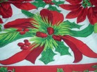 Vtg 50s Mcm Granny Core Christmas Red Poinsettia Holly Berrys Half Apron Mfb