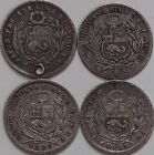 Peru  90 Silver Coin Lot      1895 1905 1913 1 2 Din  1866 1903 1905 Un 1 Dinero