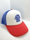 Pabst Blue Ribbon Pbr Beer Red  White    Blue Mesh Snapback Hat Cap New